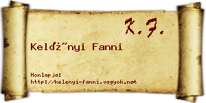 Kelényi Fanni névjegykártya